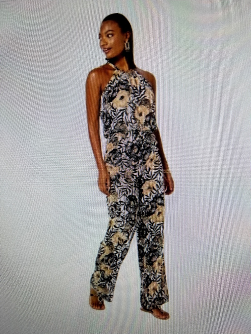 Lilly Pulitzer size M Julien Halter Jumpsuit in Onyx Peony Party - Picture 3 of 4